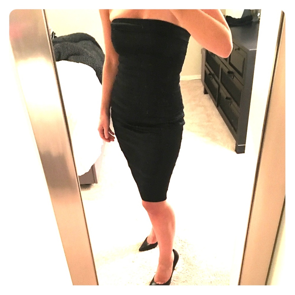 Bebe Black Satin Dress